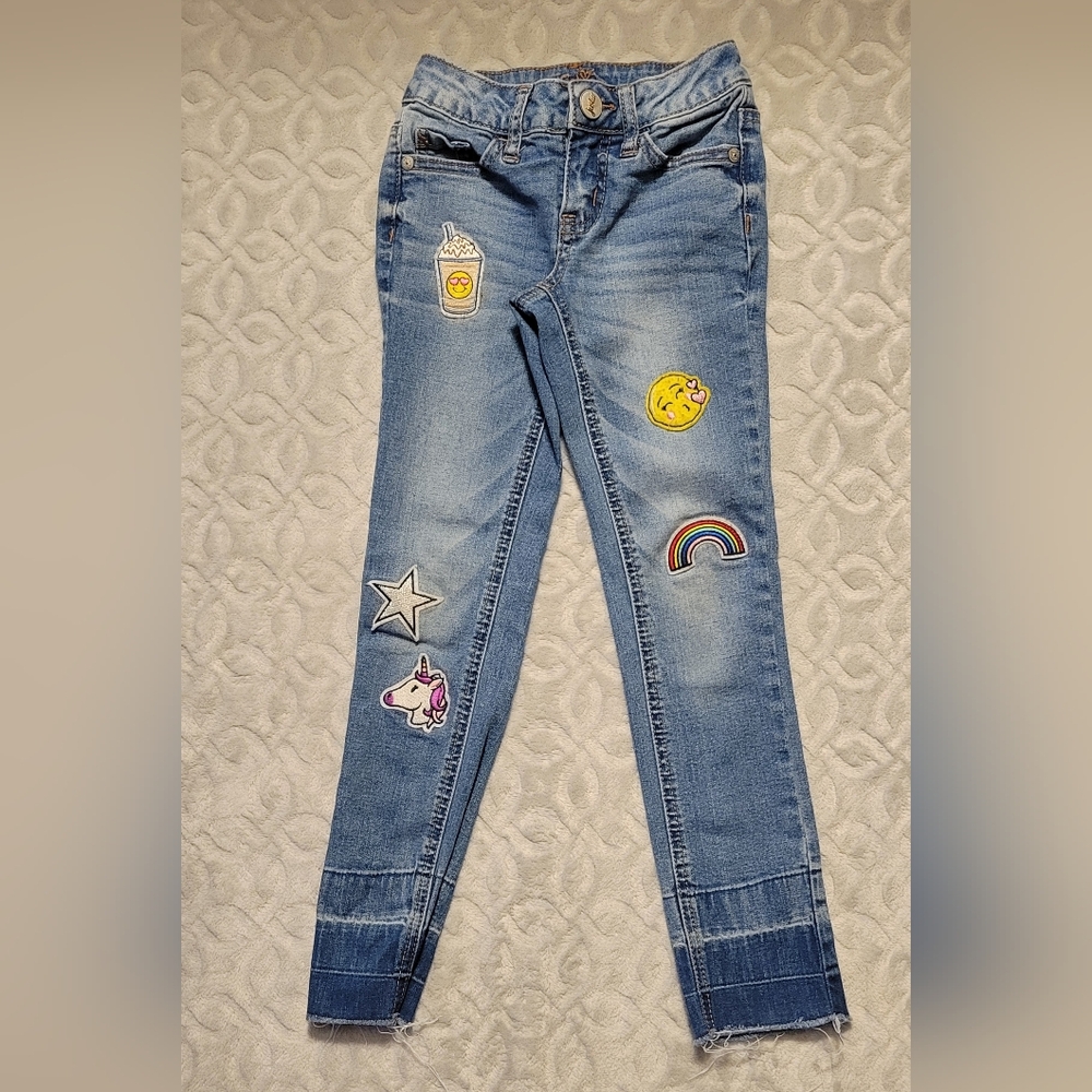 Kids Light Blue Denim Patch Jeans - Unbranded